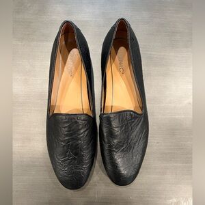 EUC Vionic Willa II Loafers Black Crinkle Nappa Leather sz 9